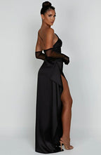 Satin Evening Dress for Women - Elegant Formal Wear for Special Occasions