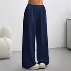 Women's Wide Leg Jogger Trousers - Soft Fabric for Casual Everyday Wear
